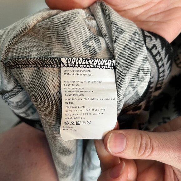 COCO @ tashi. Classic Collection. Patterned Long Shirt or Dress. Black and Grey - Picture 7 of 8